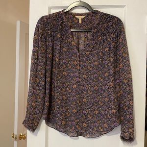 Rebecca Taylor silk top - floral with purple and orange